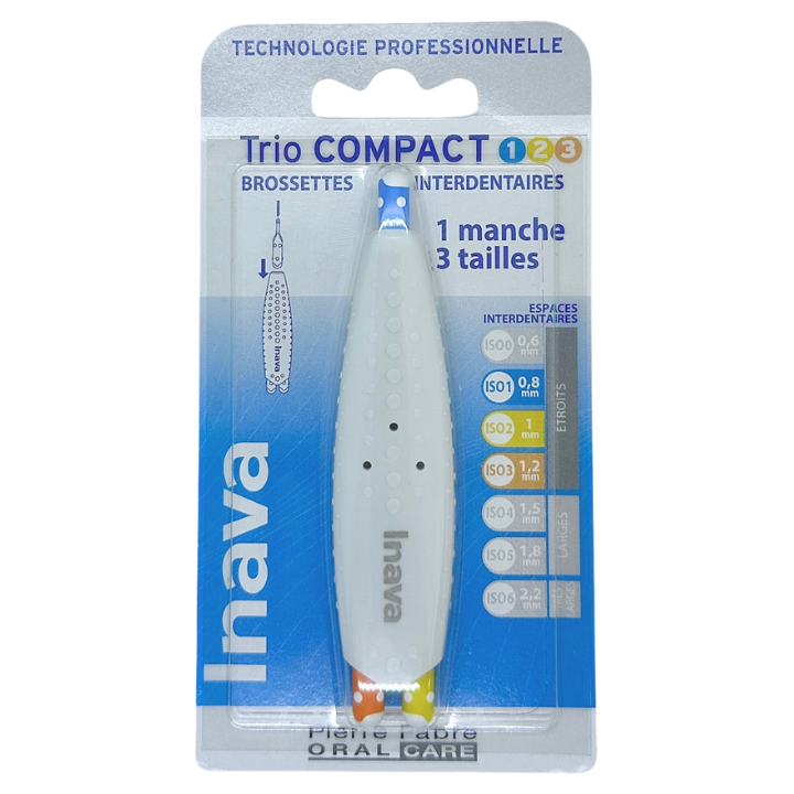 Inava Trio Compact ISO 1-2-3 - 1 Trio Handle + 3 Interdental Brushes
