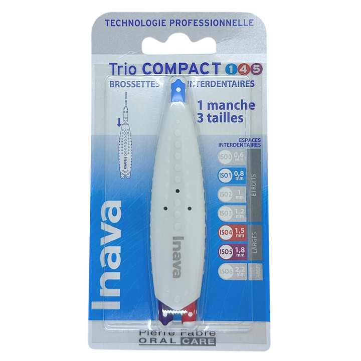 Inava Trio Compact ISO 1-4-5 - 1 Trio Handle + 3 Interdental Brushes