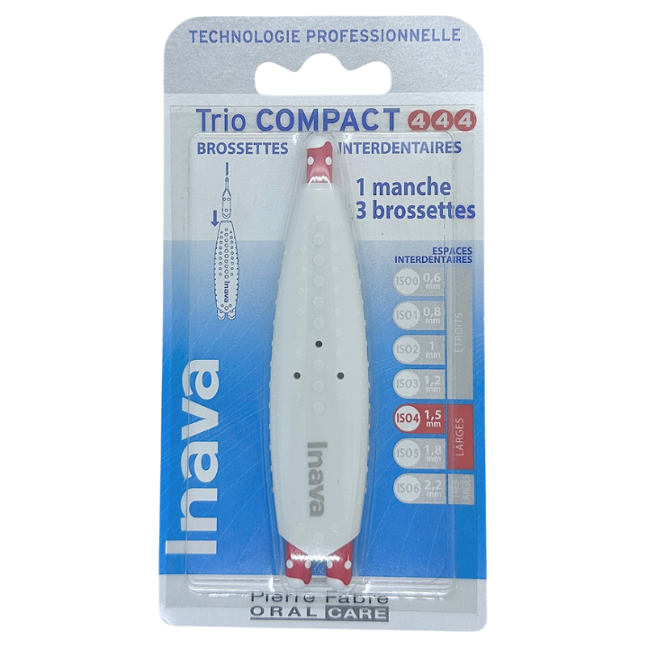 Inava Trio Compact ISO 4-4-4 - 1 Trio Handle + 3 Interdental Brushes