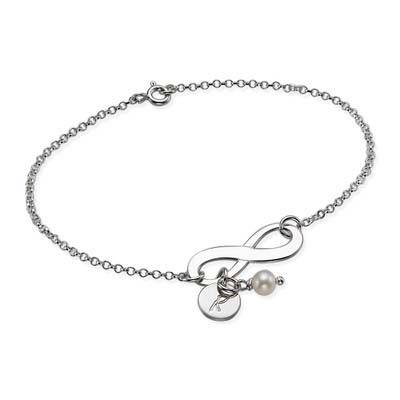 Initial Charm Infinity Bracelet