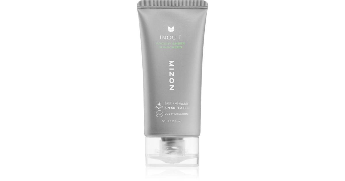 Mizon Inout Watery Sheer lett beskyttende ansiktskrem med fuktighetsgivende effekt SPF 50+ 50 ml