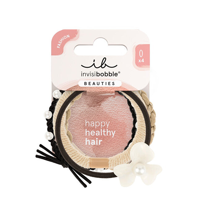Invisibobble Gumki do włosów Beautyties Flower Pearl 4 sztuki