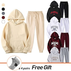 Men's Women's Tracksuit Sweatsuit Casual Fall Long Sleeve Velvet Thermal Warm Soft Fitness Running Jogging Sportswear Activewear Solid Colored Dark Grey Black