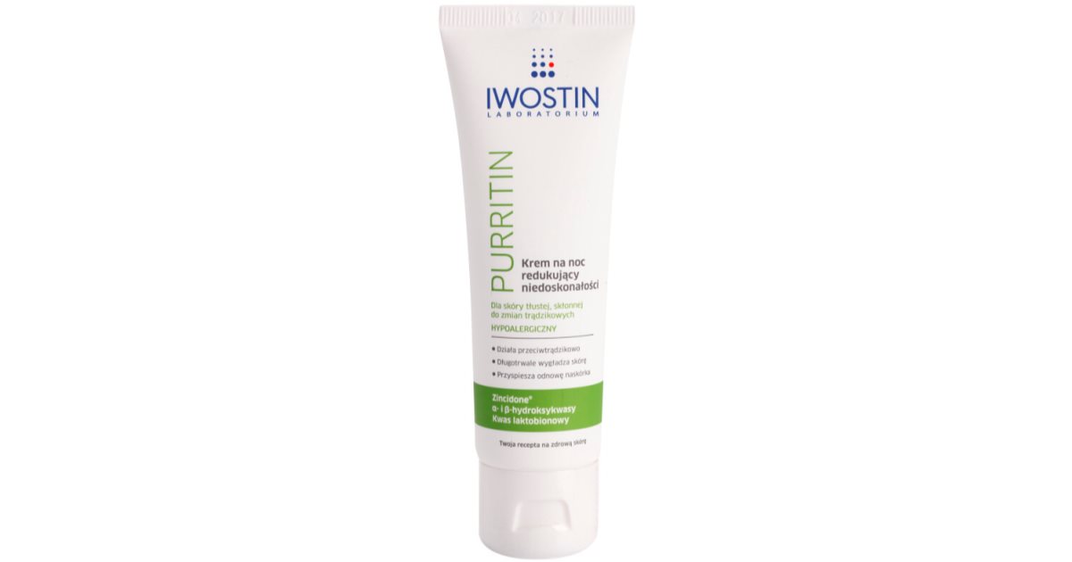 Iwostin Purritin Crema de noapte impotriva imperfectiunilor pielii 40 Ml