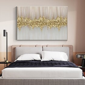 100% pinturas de ouro abstratas feitas à mão pintura acrílica de ouro texturizada à mão moderna folha de ouro pintura mordern arte de parede pintada à mão pint