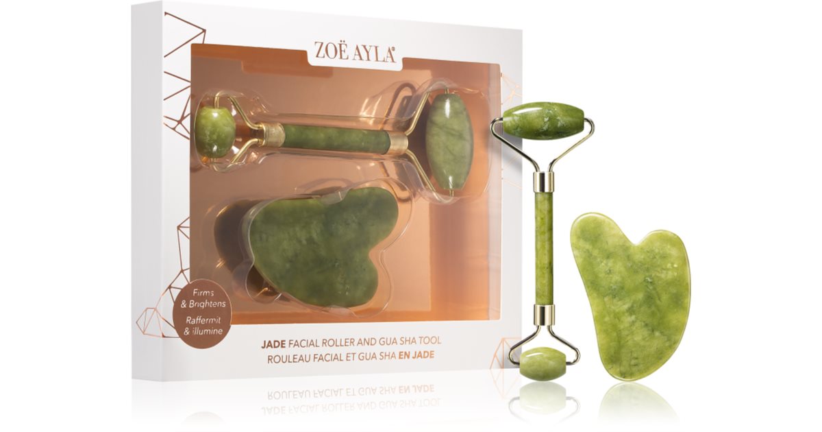 Zoë Ayla Jade Roller und Gua Sha Gesichts-Geschenkbox-Tool