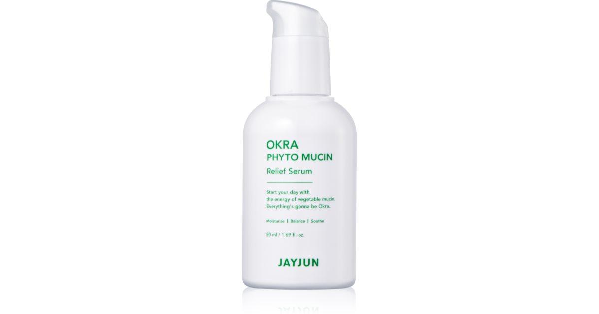 Jayjun Okra Phyto Mucin delikat ansiktsserum for å berolige og styrke sensitiv hud 50 ml