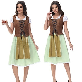 Carnaval Oktoberfest bier Kostuum Jurken Dirndl Trachtenkleider Oktoberfest - bier Beiers Bavarian Weiden Dames Doek in traditionele stijl Rokken Blouses Korse