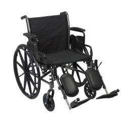 McKesson Lightweight Wheelchair, 20" Seat, Detachable Desk Arms, Elevating Leg Rest, 1 Each