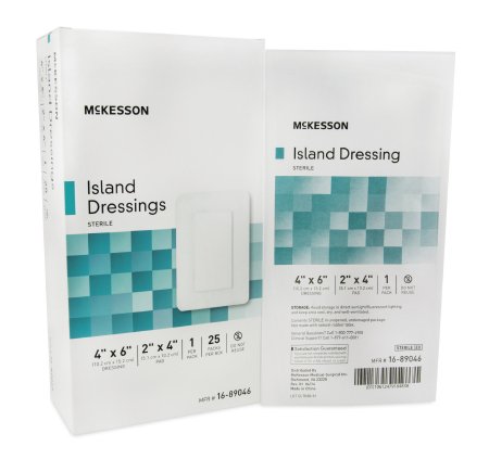 McKesson Adhesive Dressing Polypropylene - Rayon White Sterile, 4" x 6", 25 Each - Box