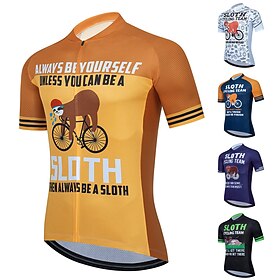 21Grams Men's Cycling Jersey Short Sleeve Bike Top with 3 Rear Pockets Mountain Bike MTB Road Bike Cycling Breathable Moisture Wicking Quick Dry Reflective Str