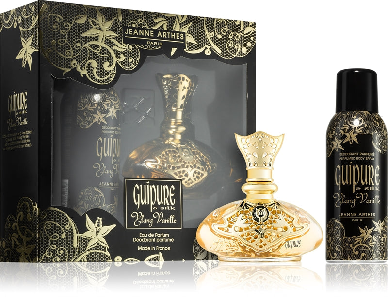 Jeanne Arthes Guipure & Silk Ylang Vanille Cutie cadou pentru femei Guipure & Silk Ylang Vanille Eau De Parfum 100 Ml + Deodorant Spray Guipure & Silk