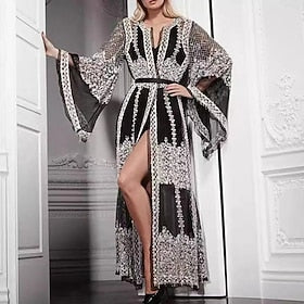 Shawls Women's Wrap Glittering Luxurious 1920s Long Sleeve Illusion Sleeve Lace Fall Wedding Wraps With Paillette For Formal Spring   Fall