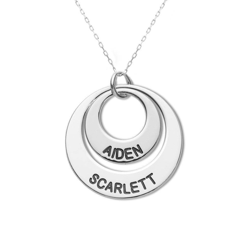 Personalised Jewellery for Mums - Two Disc Necklace in 10ct White Gold