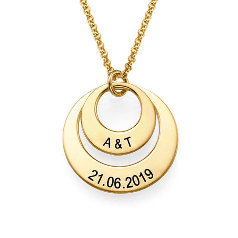Personalised Jewellery for Mums - Two Disc Necklace in 18ct Gold Vermeil