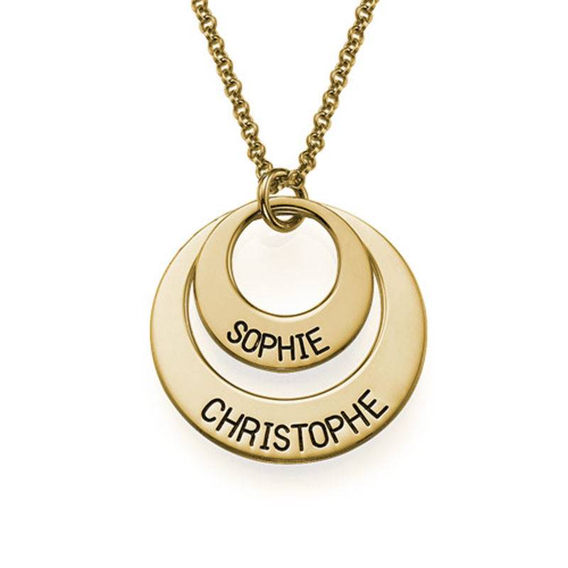 Personalised Jewellery for Mums - Two Disc Necklace in 18ct Gold Plating