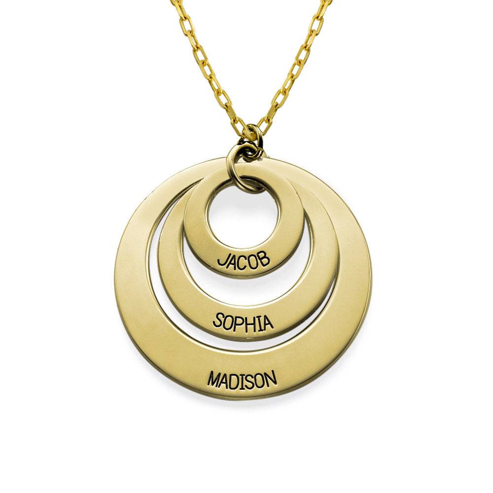 Personalised Jewellery for Mums -Three Disc Necklace in 10ct Solid Yellow Gold
