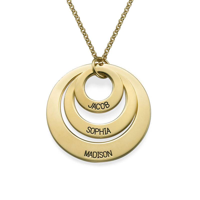 Personalised Jewellery for Mums -Three Disc Necklace in 18ct Gold Vermeil