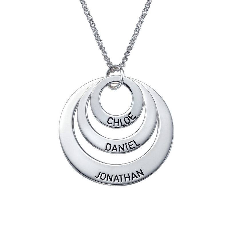 Personalised Jewellery for Mums -Three Disc Necklace in Sterling Silver