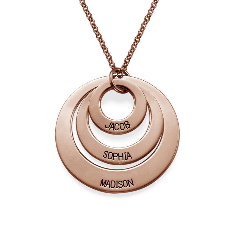 Personalised Jewellery for Mums -Three Disc Necklace in 18ct Rose Gold Plating
