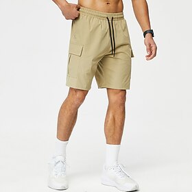 Homens Shorts de Corrida Bermuda Cargo Bolsos Com Cordão Calção Ao ar livre Desportos e Ar livre Atlético Secagem Rápida Leve Macio Maratona Corrida Exercite-s