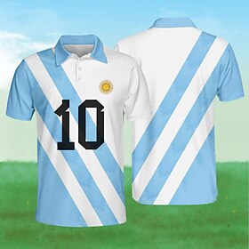 Futebol Americano Listrado Homens Roupa de Esporte 3D Imprimir Camiseta Polo Escola Festa Aniversário Poliéster Manga Curta Aberto para a Lateral Camisas polo