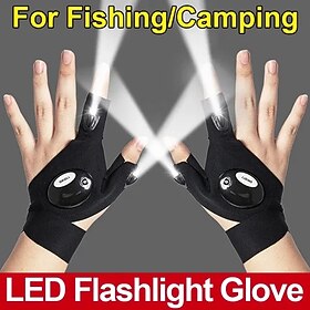 LED flashlight gloves Christmas cool gadgets handmade gifts for men's father and husband outdoor fishing camp flashlight gloves free maintenance tools in dark