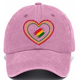 Herre Baseball kasket Solhat Trucker Hat Sort Lyserød 100% bomuld Mode Afslappet Gade Daglig Hjerte Justérbar Solcreme Åndbart