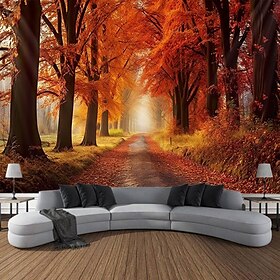 Automne forêt suspendus tapisserie mur art grande tapisserie murale décor photographie toile de fond couverture rideau maison chambre salon décoration