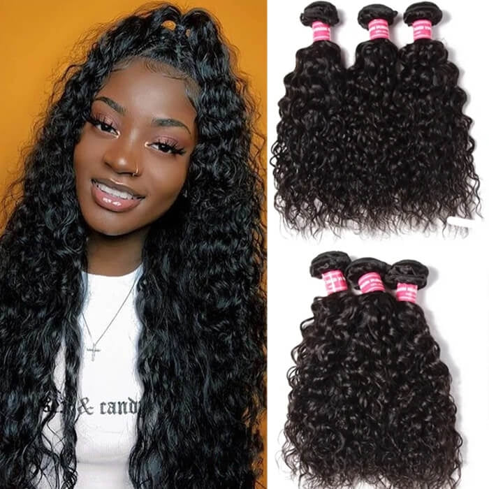 Julia Hair 3 Bundles Water Wave Virgin Human Hair Weave Wavy Healthy Human Hair