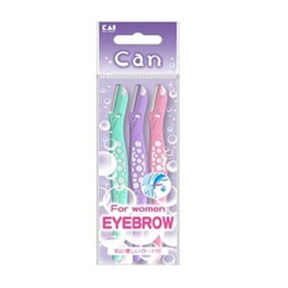 KAI - Can Bubble Eyebrow Razor L Type - 3pc