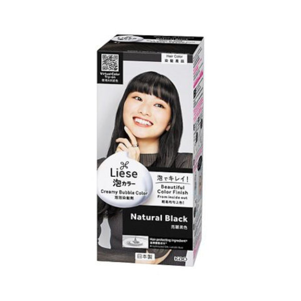 Kao - Liese Creamy Bubble Color - 1 Box - Natural Black