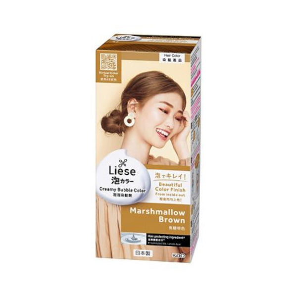 Kao - Liese Creamy Bubble Color - 1 Box - Marshmallow Brown