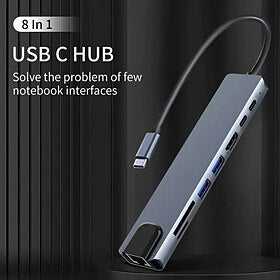 type-c8 alt-i-én dock med netværkskort usb3.0 hub laptop dock hub