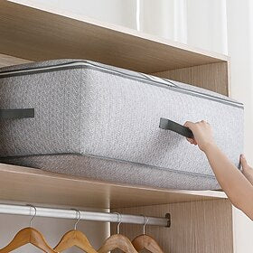 Foldable Large Capacity Clothes Storage Bag, Portable Quilt Organizer With Zipper, Perfect Home Storage Bag Under The Bed
