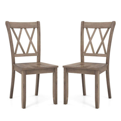 Wooden Farmhouse Dining Chairs (Set of 2)