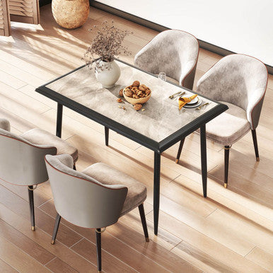 44" Kitchen Table with Faux Marble Tabletop