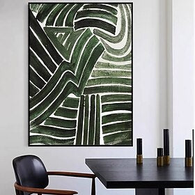 arte de parede abstrata verde esmeralda pintada à mão arte verde arte em tela verde arte de parede minimalista pintura abstrata verde para decoração de parede