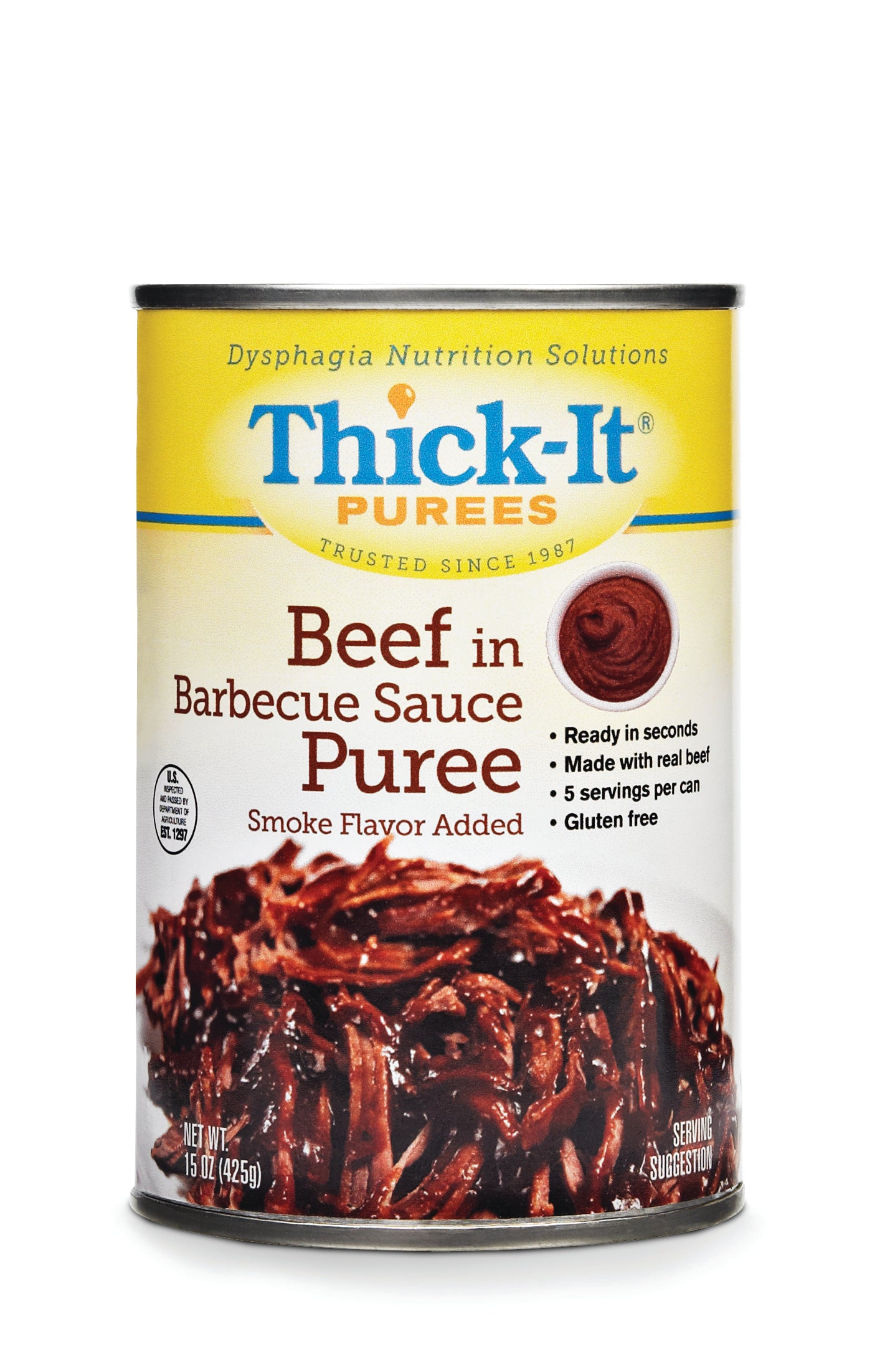 Thick-It Can Beef in BBQ Sauce Puree, 15 oz Can, 12 Each - Case