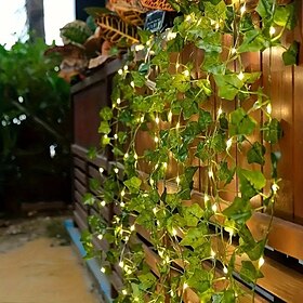10m Cordões de Luzes 100 LEDs Branco Quente Luzes de plantas artificiais Solar Energia solar