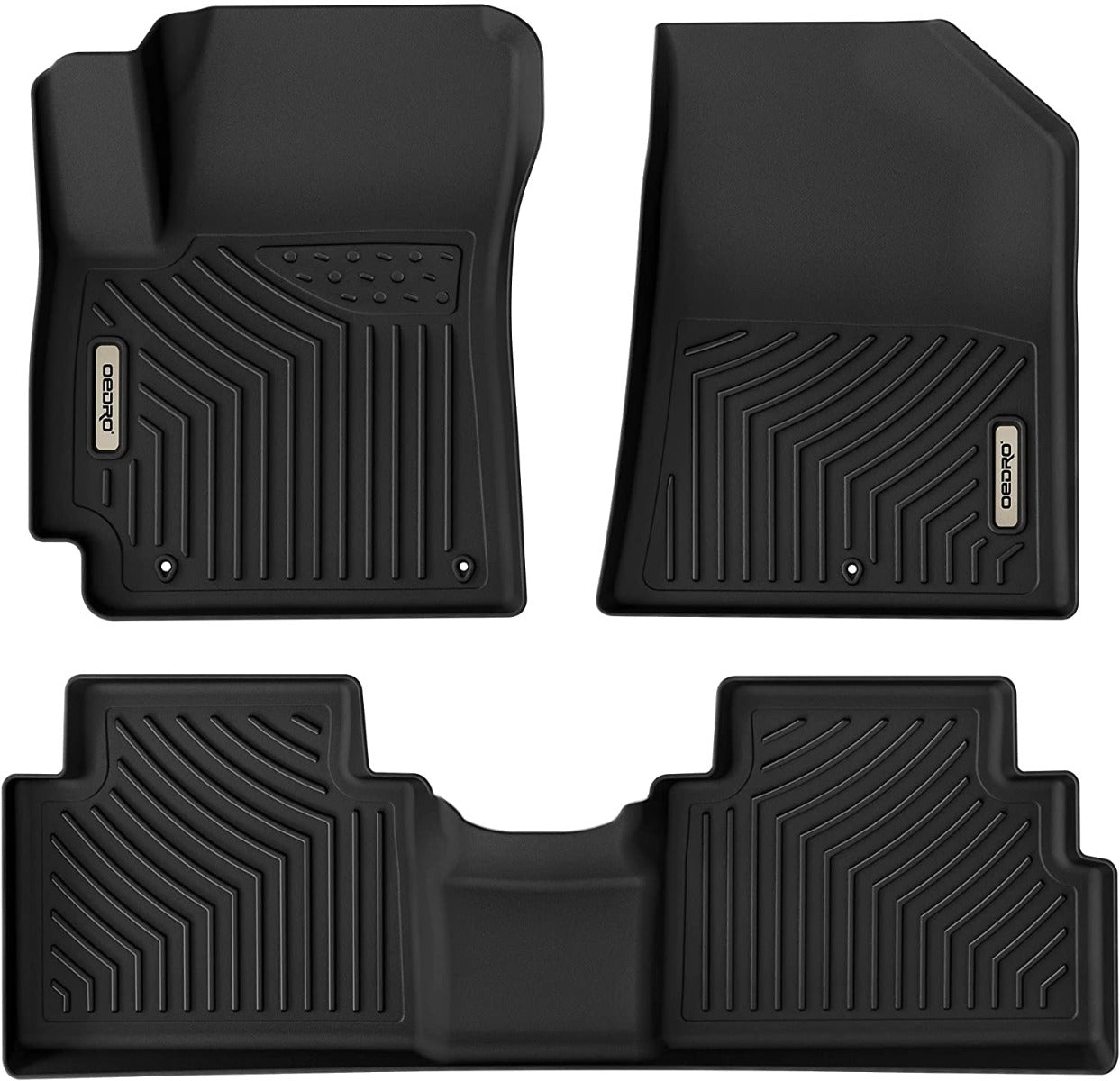 OEDRO Floor Mats for 2020-2024 Kia Soul, Black TPE All-Weather Guard 1st and 2nd Row Full Set Liners