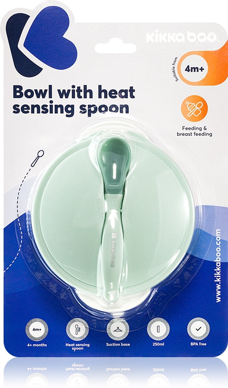Kikkaboo Set Vase de Ventuse si Linguri Termosensibile Posa 4 M+ Menta 3 Bucati