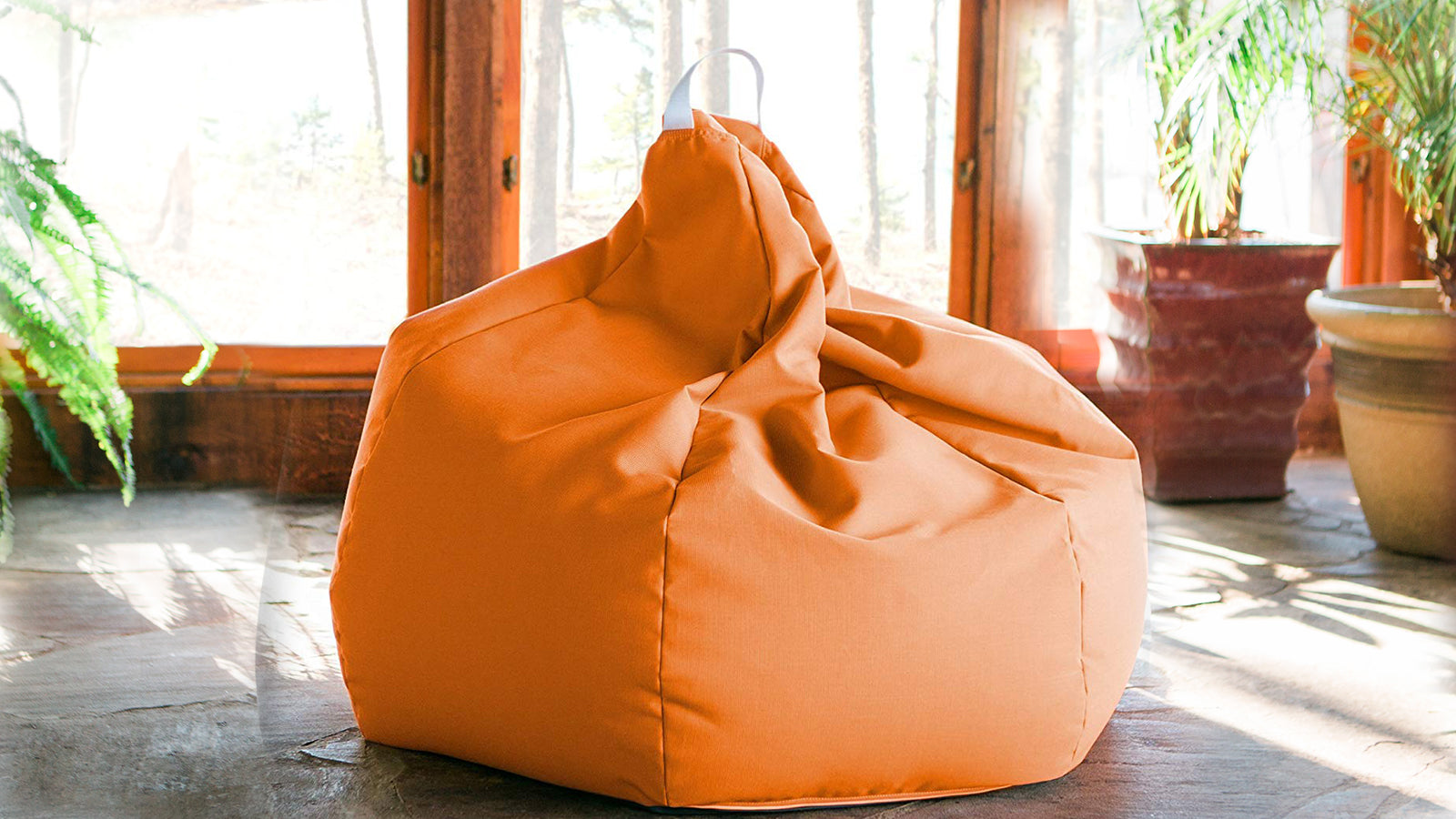 Jaxx Kiss Outdoor Bean Bag Chair Sunbrella Tangerine