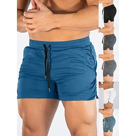 Men's Running Shorts Athletic Shorts Shorts Outdoor Athletic Breathable Quick Dry Fitness Marathon Running Sportswear Activewear Solid Colored Dark Grey fluore