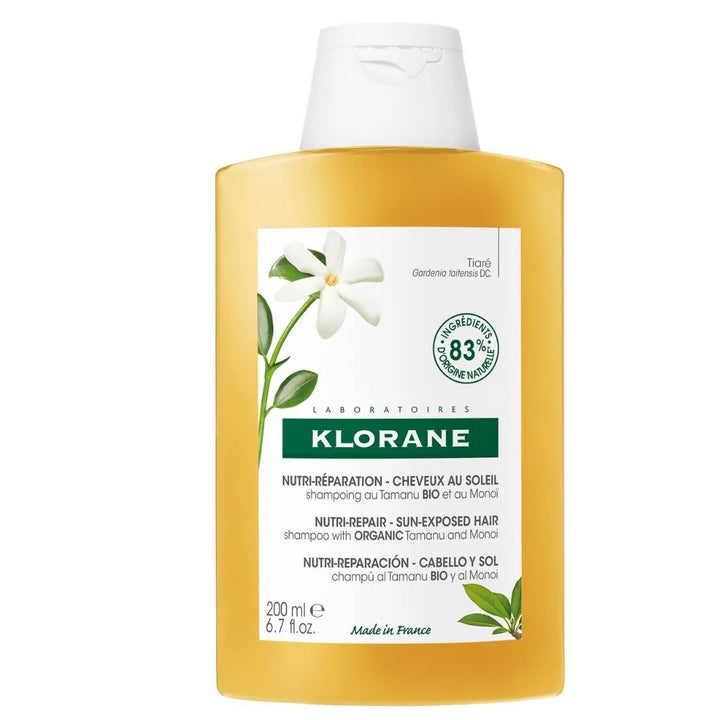 Klorane Tiare Nutri-Repairing Shampoo med EKOLOGISK Tamaru och Monoï 200ml