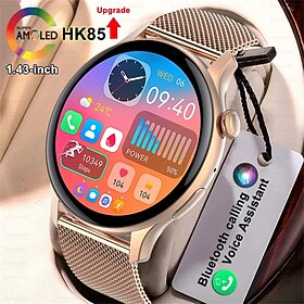 Relógio inteligente hk85 1.43 amoled bt call monitoramento de saúde nfc sempre em exibição rastreamento fitness esportes smartwatches