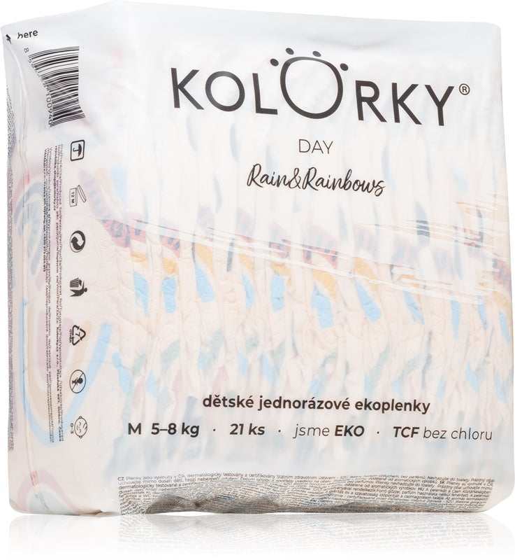 Kolorky Couches jetables Day Rain&Rainbow ECO taille M 5-8 Kg 21 pièces
