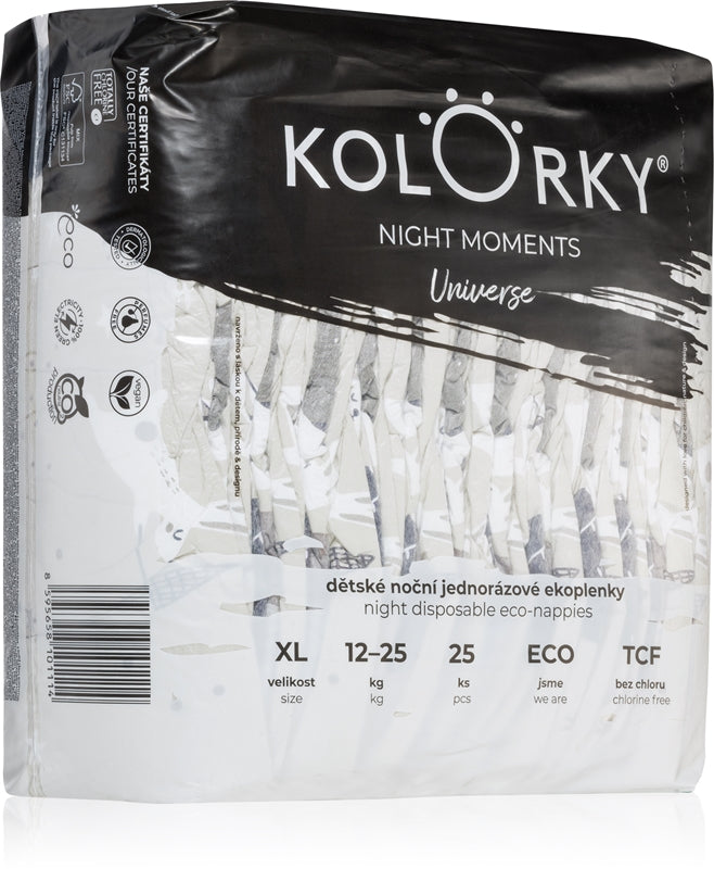 Kolorky Couches jetables Night Moments ECO pour una protection complète pendant la nuit taille XL 12-25 kg 25 pièces