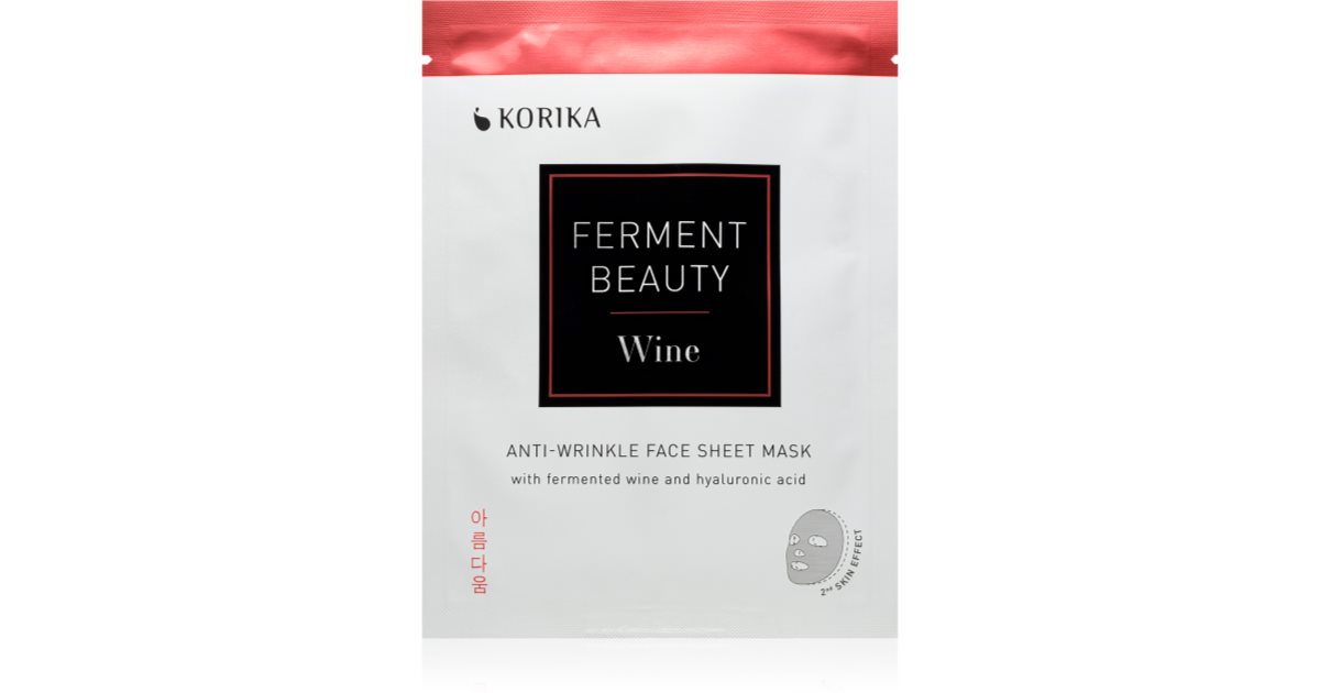 KORIKA FermentBeauty przeciwzmarszczkowa maska materiałowa z fermentowanym winem i kwasem hialuronowym 20 g