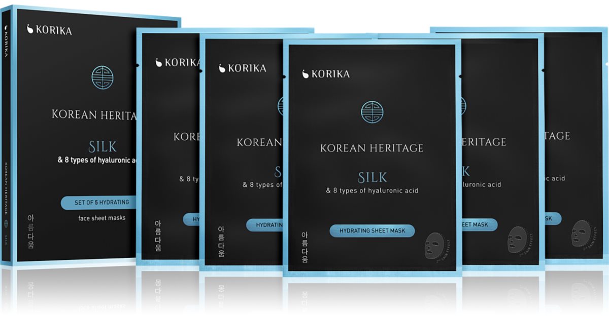 KORIKA Korean Heritage Sæt med 5 Hydrating Sheet Face Masks